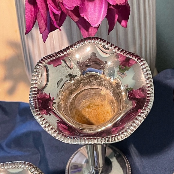 Silverplate Trumpet Vases • 6” • Vintage‑Style Décor Set of 4 - Picture 7 of 15